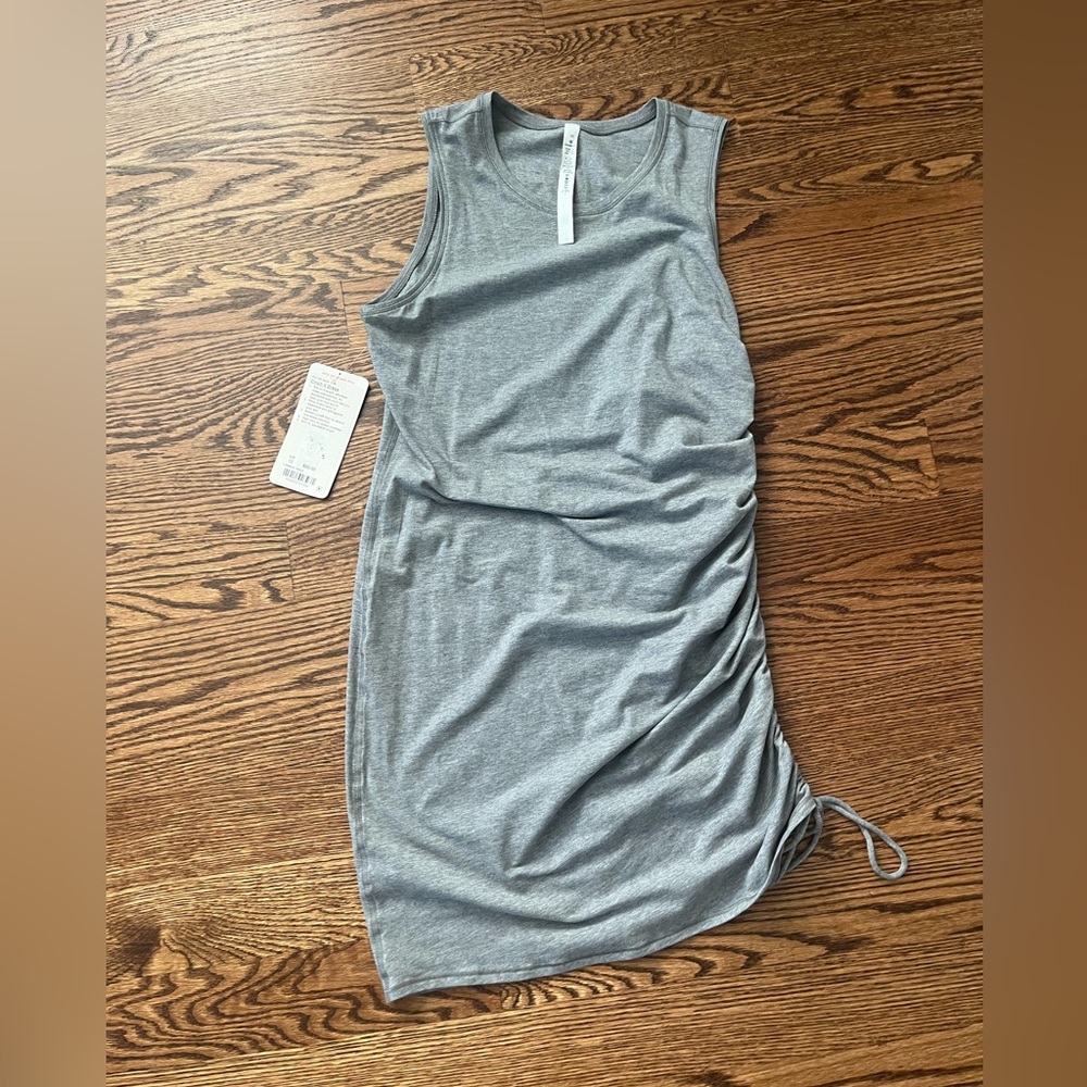 Lululemon Cinch It Dress Grey Size 10 Pima Cotton Casual Slim Fit Swim Cover